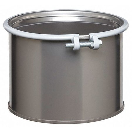 Open Head Transport Drum, 304 Stainless Steel, 5 gal, Unlined, Silver MPN:ST0504
