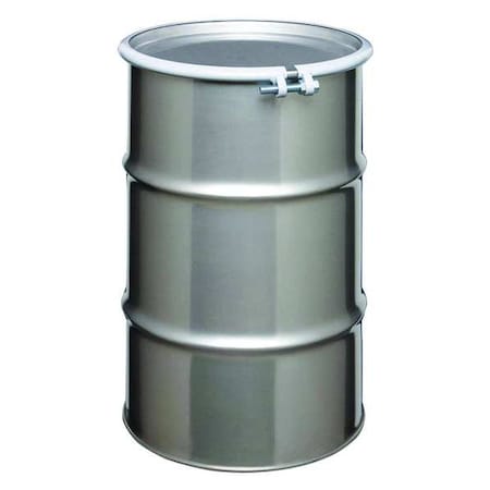 Open Head Transport Drum, 304 Stainless Steel, 20 gal, Unlined, Silver MPN:ST2004