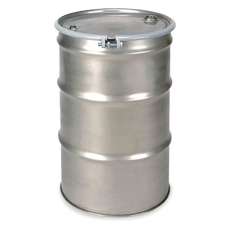 Open Head Transport Drum, 304 Stainless Steel, 55 gal, Unlined, Silver MPN:ST5501T234