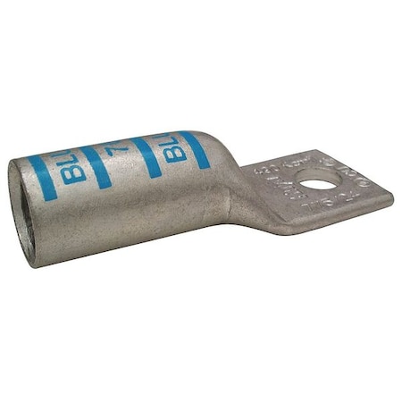 One-Hole Compression Lug, 400 kcmil Max, 1/2 in Stud, Long Barrel, Copper, Blue MPN:24C335