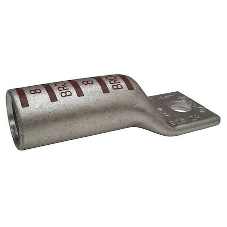 One-Hole Compression Lug, 500 kcmil Max, 1/2 in Stud, Long Barrel, Copper, Brown MPN:24C336