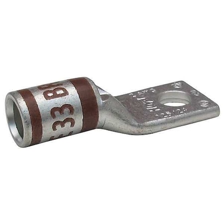One-Hole Compression Lug, 2 AWG Max, 5/16 in Stud, Short Barrel, Copper, Brown MPN:24C352