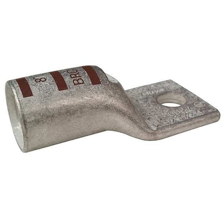 One-Hole Compression Lug, 500 kcmil Max, 1/2 in Stud, Short Barrel, Copper, Brown MPN:24C375