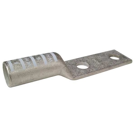 Two-Hole Compression Lug, 300 kcmil Max, 3/8 in Stud, Long Barrel, Copper, White MPN:24C398