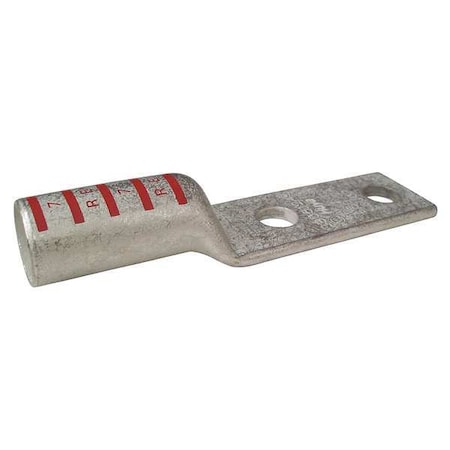 Two-Hole Compression Lug, 350 kcmil Max, 3/8 in Stud, Long Barrel, Copper, Red MPN:24C399