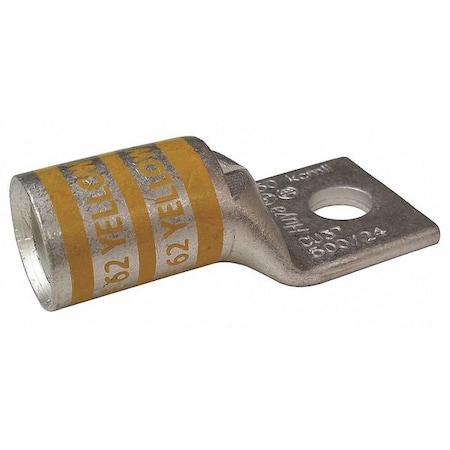 One-Hole Compression Lug, 250 kcmil Max, 5/16 in Stud, Short Barrel, Copper, Yellow MPN:24C987