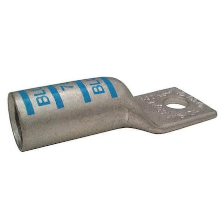 One-Hole Compression Lug, 400 kcmil Max, 3/8 in Stud, Long Barrel, Copper, Blue MPN:24D010