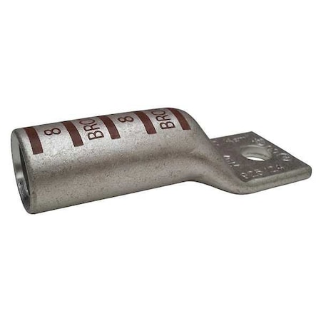 One-Hole Compression Lug, 500 kcmil Max, 3/8 in Stud, Long Barrel, Copper, Brown MPN:24D011