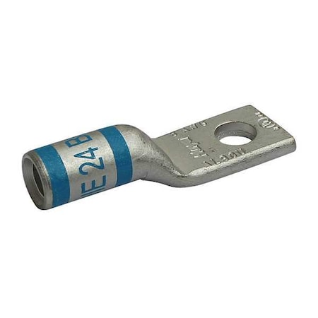 One-Hole Compression Lug, 8 AWG Max, 3/16 in Stud, Short Barrel, Aluminum, Blue MPN:29YK77