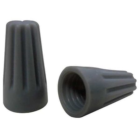 Twist-On Wire Connector, 14 AWG Max, Gray, Thermoplastic Insulation, 300 V, 100 PK MPN:5UYJ2