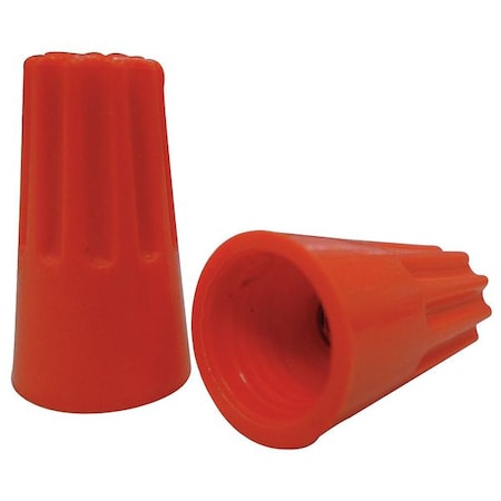 Twist-On Wire Connector, 14 AWG Max, Orange, Thermoplastic Insulation, 600 V, 100 PK MPN:5UYJ4