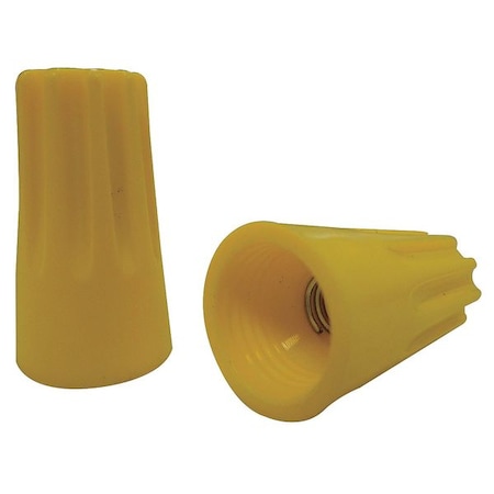 Twist-On Wire Connector, 8 AWG Max, Yellow, Thermoplastic Insulation, 600 V, 100 PK MPN:5UYJ5