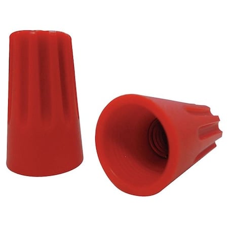 Twist-On Wire Connector, 10 AWG Max, Red, Thermoplastic Insulation, 600 V, 100 PK MPN:5UYJ6