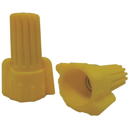 Twist-On Wire Connector, 10 AWG Max, Yellow, Thermoplastic Insulation, 600 V, 100 PK MPN:5UYJ7