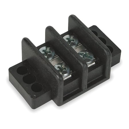 Terminal Strip, 2 Pole, 2 Row, 30 A, 600 V AC, 10 AWG, Screw Termination MPN:6YH63