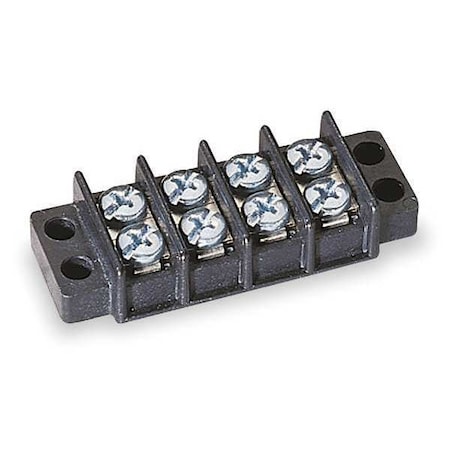 Terminal Strip, 4 Pole, 2 Row, 30 A, 600 V AC, 10 AWG, Screw Termination MPN:6YH64