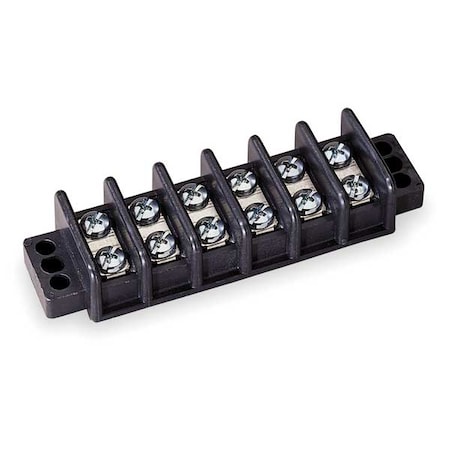 Terminal Strip, 6 Pole, 2 Row, 30 A, 600 V AC, 10 AWG, Screw Termination MPN:6YH65
