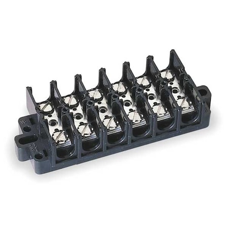 Terminal Strip, 6 Pole, 2 Row, 60 A, 600 V AC, 6 AWG, Screw Termination MPN:6YH91