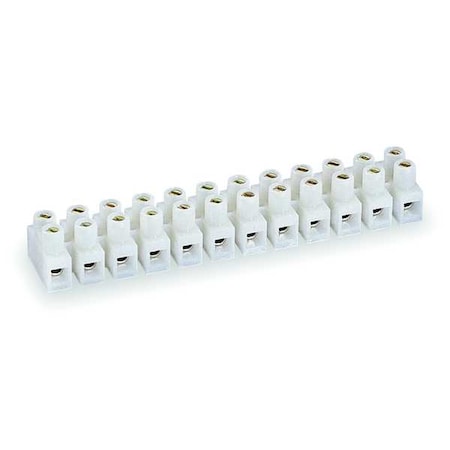 Barrier Strip, 12 Pole, 2 Row, 20 A, 300 V AC, 12 AWG, Screw Termination MPN:6YH99
