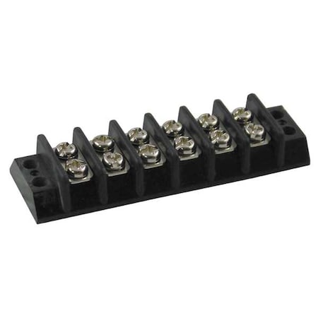 Terminal Strip, 6 Pole, 2 Row, 15 A, 300 V AC, 14 AWG, Screw Termination MPN:6ZEF6