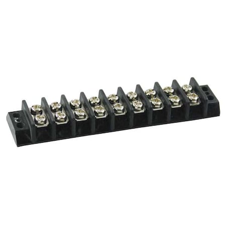 Terminal Strip, 9 Pole, 2 Row, 15 A, 300 V AC, 14 AWG, Screw Termination MPN:6ZEF9