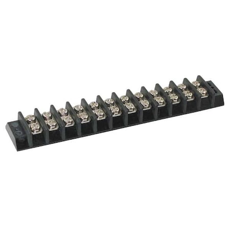 Terminal Strip, 12 Pole, 2 Row, 15 A, 300 V AC, 14 AWG, Screw Termination MPN:6ZEG1