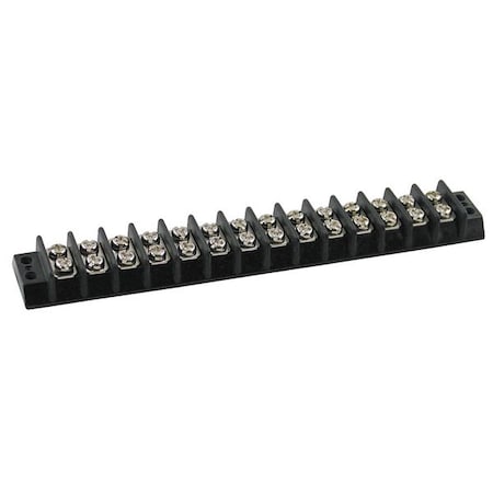 Terminal Strip, 14 Pole, 2 Row, 15 A, 300 V AC, 14 AWG, Screw Termination MPN:6ZEG2