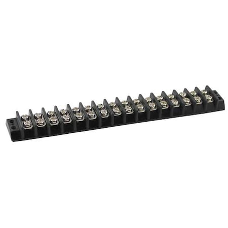 Terminal Strip, 16 Pole, 2 Row, 15 A, 300 V AC, 14 AWG, Screw Termination MPN:6ZEG3