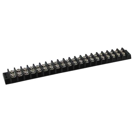Terminal Strip, 20 Pole, 2 Row, 15 A, 300 V AC, 14 AWG, Screw Termination MPN:6ZEG5