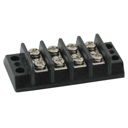 Terminal Strip, 4 Pole, 2 Row, 20 A, 300 V AC, 12 AWG, Screw Termination MPN:6ZEG8