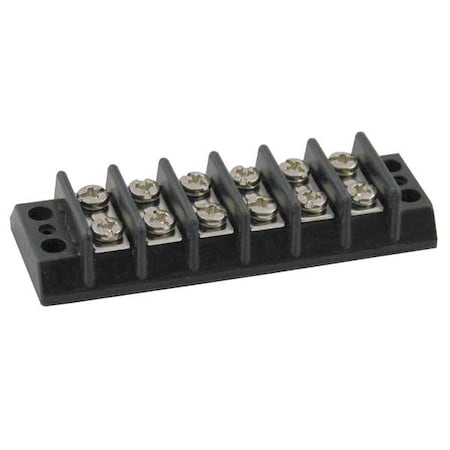 Terminal Strip, 6 Pole, 2 Row, 20 A, 300 V AC, 12 AWG, Screw Termination MPN:6ZEH0