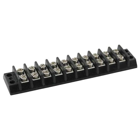 Terminal Strip, 10 Pole, 2 Row, 20 A, 300 V AC, 12 AWG, Screw Termination MPN:6ZEH4