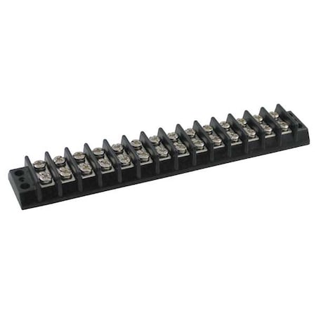 Terminal Strip, 14 Pole, 2 Row, 20 A, 300 V AC, 12 AWG, Screw Termination MPN:6ZEH6