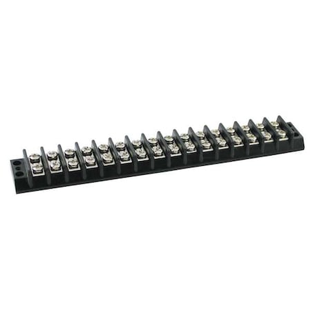 Terminal Strip, 16 Pole, 2 Row, 20 A, 300 V AC, 12 AWG, Screw Termination MPN:6ZEH7