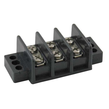 Terminal Strip, 3 Pole, 2 Row, 30 A, 600 V AC, 10 AWG, Screw Termination MPN:6ZEJ0