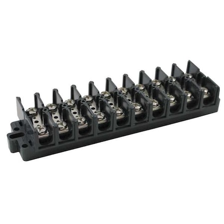 Terminal Strip, 10 Pole, 2 Row, 60 A, 600 V AC, 6 AWG, Screw Termination MPN:6ZEJ8