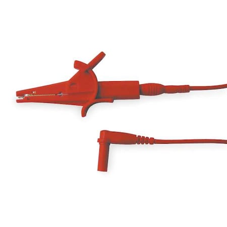Test Clip Lead, CAT III 1000V, CAT IV 600V, Shrouded Banana Plug, 3 ft., Double Insulation, Red MPN:4WPZ6