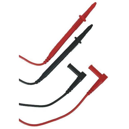 Test Probe Lead, CAT III 1000V, Shrouded Banana Plug, 4 ft., Double Insulation, Black, Red MPN:4WPZ8