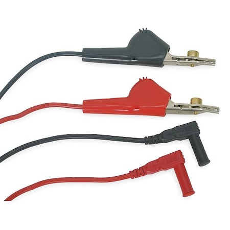 Test Clip Lead, CAT II 1000V, Shrouded Banana Plug, Clip Has 0.5