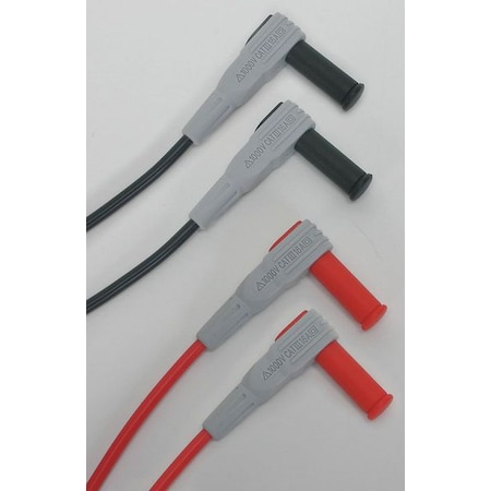 Modular Test Lead Kit, CAT III 1000V, Shrouded, Right Angled on Both Ends, 3 ft. 3