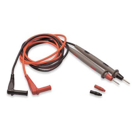 Test Probe Lead, CAT III 1000V, Shrouded Banana Plug, 4 ft., Double Insulation, Black, Red MPN:4WRC9