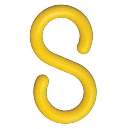 S-Hook for Plastic Chain Barrier, Yellow, Not Applicable Length, Gloss MPN:00302-10