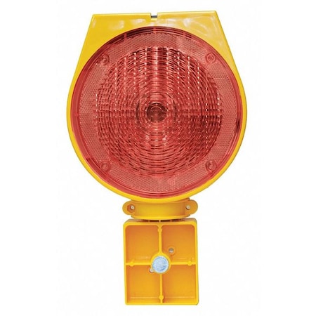Solar Barricade Light, 7 in Lens Dia., 13 3/8 in Height, Polycarbonate Lens, Solar, LED, 65 FPM MPN:03-10-BSBL