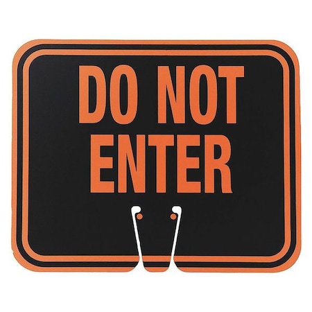 Traffic Cone Sign, ABS Plastic, 10 1/2 in Height, 12 1/2 in Length, 1 lb, Orange/Black MPN:03-550-DNE