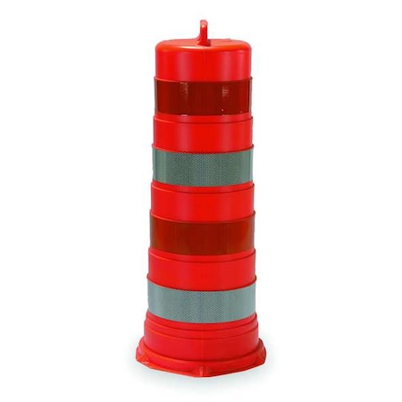 Traffic Barrel, High-Density Polyethylene, 44 1/4 in Height, 17-1/2