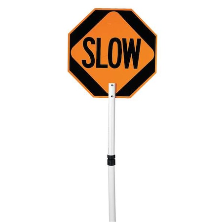 Paddle Sign, Red/Orange, ABS Plastic, 50
