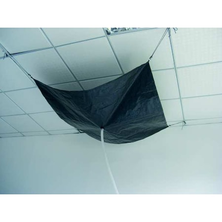 Roof Leak Diverter, 10 ft x 10 ft, Polyethylene, Steel Rings in Each Corner, Black MPN:10C884