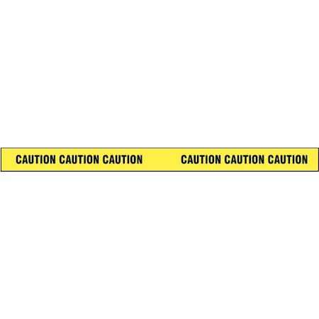Barricade Tape, Caution, Yellow, 2 in Wide x 180 ft Length, Vinyl, 4 mil MPN:11458