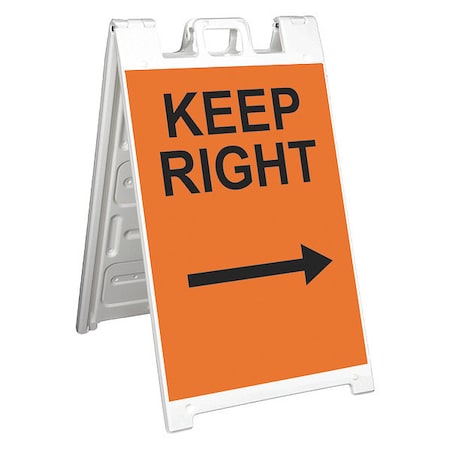 Barricade Sign, Plastic, Engineer, 45 in Height, 3 in Length, 18 lb, White MPN:130-WLGQ3601-OBEG