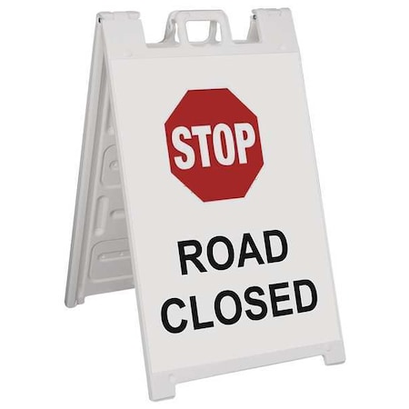 Barricade Sign, Plastic, Engineer, 45 in Height, 3 in Length, 18 lb, White MPN:130-WLGQ3603-WREG